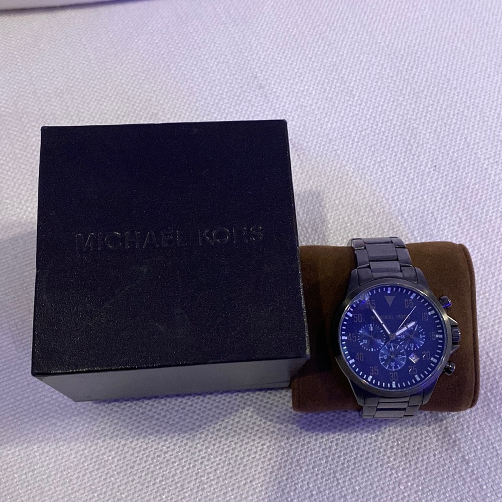 Michael Kors Mens Chronograph Gunmetal Stainless Steel Watch